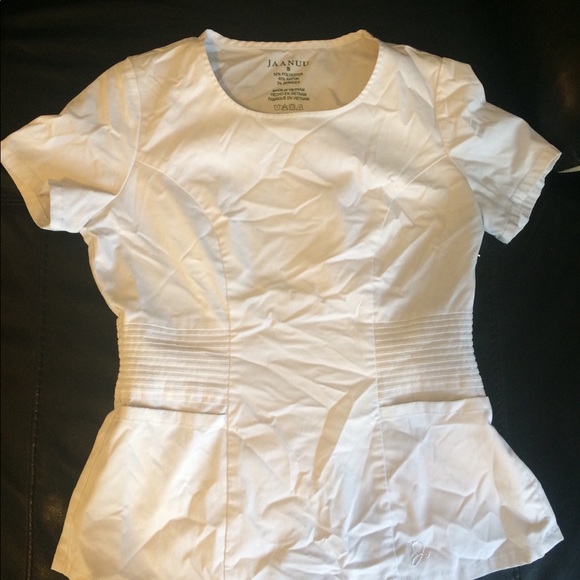 COPY - Jaanuu small white scrub top - Picture 1 of 3